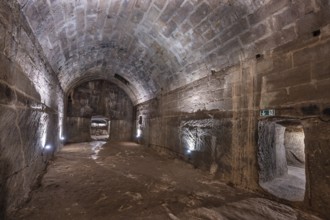 Historic rock cellar, laid out in the 17th century, market square, Lauf an der Pegnitz, Middle