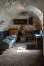 Interior of old jail cell at the prison museum at Merksplas near Hoogstraten, province of Antwerp,