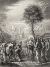 Jesus' cleansing of ten lepers, New Testament, 1853, digitally restored