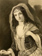 Haidée, female figure from the poem Don Juan by George Gordon Noel Byron, digital edited