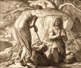 Gideon with the Angel of the Lord, Old Testament, by Julius Schnorr von Carolsfeld, 1860