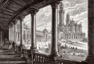 Der Palais du Trocadero, Paris, ein historischer Ausstellungspalast, 19. Jahrhundert