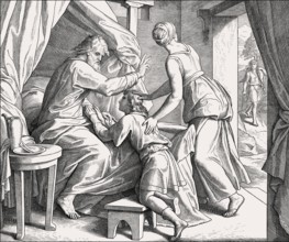 Isaac Blesses Jacob, Old Testament, by Julius Schnorr von Carolsfeld, 1860