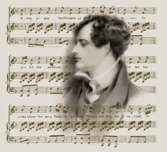 Portrait of George Gordon Noel Byron, his poem Lochnagar set to music by Henry Rowley Bishop