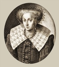 Anne of Denmark, 1574 - 1619, wife of James VI and I, James Charles Stuart, 1566 – 1625, King of
