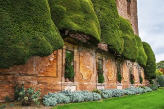 Autumn colors over Powis Castle and Garden, Welshpool, Powys, Wales, UK