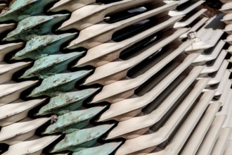 Old cast iron household radiators