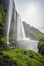 Seljalandsfoss waterfall, long exposure, Seljalandsa river, South Iceland, Iceland