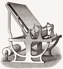 Eine Perrotine, eine Klischeemaschine, Textildruck, 19. Jahrhundert