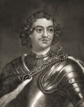 Portrait of Peter the Great, Peter I or Pyotr Alexeyevich Romanov, 1672-1725, Emperor of the