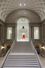 View of the renovated central staircase of the Berlin State Library in the Unter den Linden