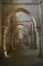 Nave of the Cistercian Abbey of Fontenay, Unesco World Heritage Site, Cote d'Or, Burgundy, France