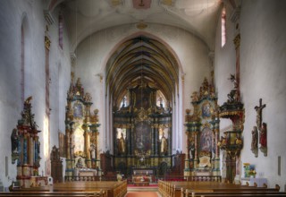 Interior view, view of the choir room, Dominican Church, Bad Wimpfen, Kraichgau, Baden-Württemberg,