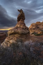 A stunning silhouette of a unique rock formation at Coyote Buttes in the Paria Canyon-Vermilion