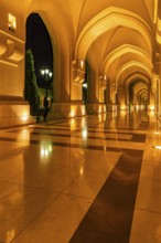 Illuminated arcades at the Sultan's Palace, Muscat, Arabian Peninsula, Sultanate of Oman