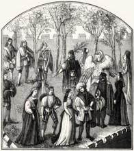 Roman de la Rose, The Dance in the Garden of Pleasure, Guillaume de Lorris, 13th century