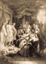 A performance of Iphigenia in Tauris at Weimar, featuring Goethe as Orestes, Karl August as Pylades