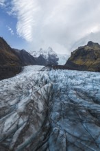 Stunning view of the expansive Vatnajökull Glacier, nestled within the rugged landscapes of