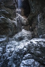 Winter, ice, icy waterfall in the Breitachklamm, near Oberstdorf, Oberallgäu, Allgäu, Bavaria,
