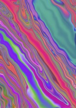 A dynamic abstract art piece showcasing vibrant waves of color, merging fluidly to create a