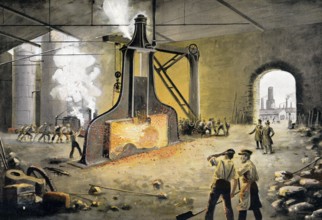 James Nasmyth's patent steam hammer, 1843, James Hall Nasmyth, a Scottish engineer and inventor,