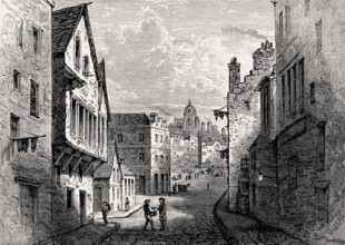 The Grass Market, from the West Port, Edinburgh, Scotland, 1825