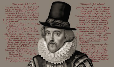 Portrait of Sir Francis Bacon, Baron Baco of Verulam, 1561 - 1626, English lawyer, statesman,