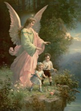 Historical painting, Guardian angel, 19th century