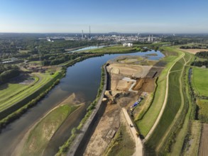 Haltern-Marl, North Rhine-Westphalia, Germany - Lippe, flood protection in the