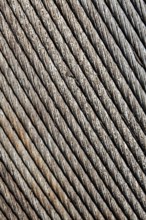Close-up of old steel cable