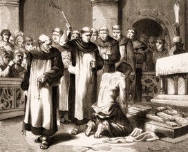 Flagellation of Henry II, or Henry Plantagenet, 1133, 1189, King of England