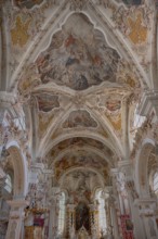 Interior view of presbytery, high altar, monastery basilica, monastery church, Augustinian canons'