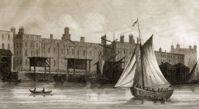 Der Zollhafen von London, England, 18. Jahrhundert