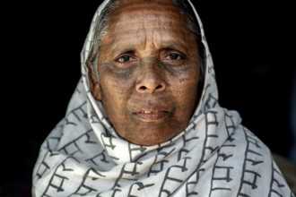 Portrait of a woman from the Ramnami caste (Chhattisgarh, India), As a sign of devotion, Ramnami