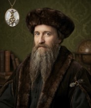 Hans Lufft, Luther's Bible printer, symbolic image historical figure, Bible, evangelism,