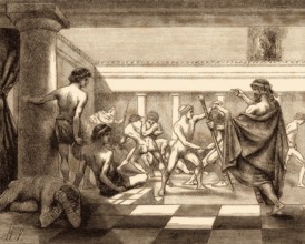 Young Spartans Exercising at the Dromos of Sparta, ancient Greece