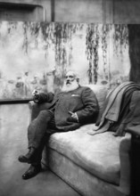 Portrait of Claude Monet, studio at Giverny, 1840 – 1926, French painter and founder of