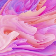 Abstract illustration featuring dynamic bursts of pastel colors in swirling patterns. Bright pink,