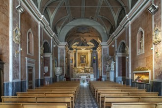 Interior of the Notre-Dame de Lavasina Sanctuary, Brando, Cap Corse, Corsica, France