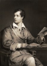 George Gordon Noel Byron, 6th Baron Byron of Rochdale, 1788, 1824, British poet, digital edited