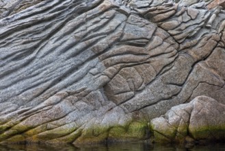 Bedrock structure on Phippsøya / Phipps Island in the Arctic Ocean in Sjuøyane, archipelago north