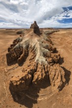 Captivating aerial view showcasing the intricate and barren landscapes of Goblin Valley State Park