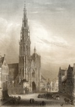 Cathédrale Notre-Dame, Cathedral of Our Lady, Antwerp, Flanders, Belgium, 19th century