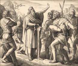 David pouring out the water, Old Testament, by Julius Schnorr von Carolsfeld