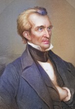 James Knox Polk, 1795, 1849, 11th President of the United States of America, Illustration from