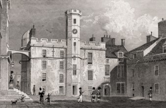 The interior quadrangle of the Castle, Edinburgh, Scotland, 19th century, from Modern Athens by Th.