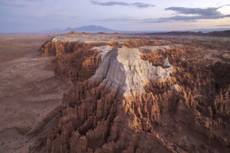Captivating aerial shot of Goblin Valley State Park in Utah, showcasing its intricate landscape and