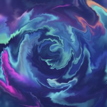 Abstract background featuring vibrant swirling patterns with neon touches. This colorful design