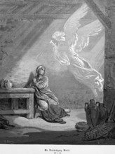 The Annunciation of Mary, Luke, chapter 1, verse 28, birth of the Savior Jesus is announced to