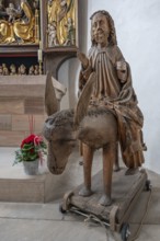 Historic palm tree in the town church of St John the Baptist and St Martin, Middle Franconia,
